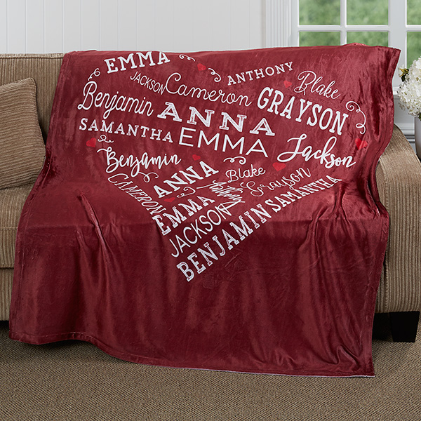 Personalized Close to Her Heart Blanket - 70th Birthday Gift Idea