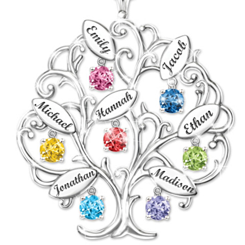 Personalized Family Tree Necklace - Gift for Grandma