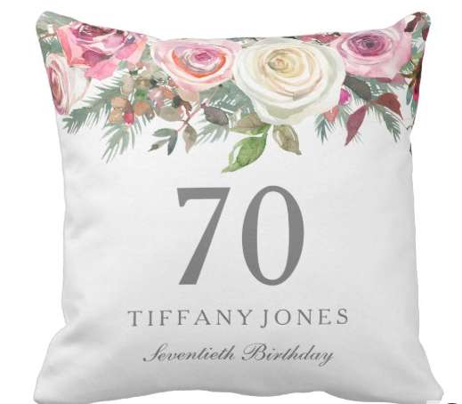 Personalized 70th Birthday Pillow
