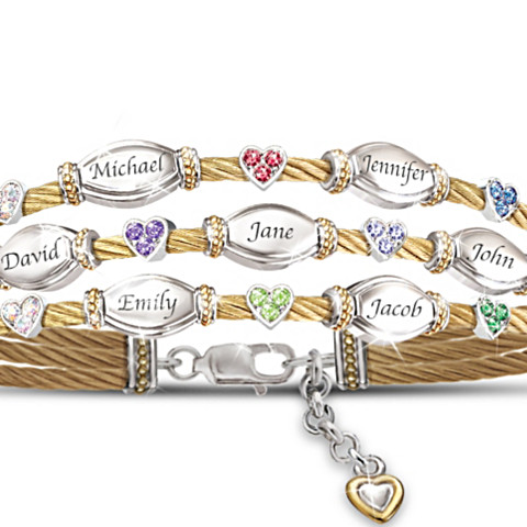 Personalized Strength of Family Bracelet - 70th Birthday Gift Ideas for Mom